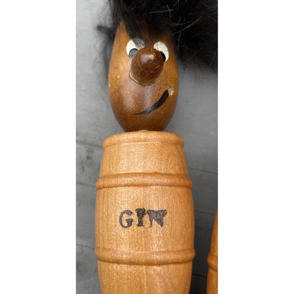 Vintage Liquor Cork Stoppers Wooden Men Barware MCM Funny Novelty Unused - Picture 2 of 12